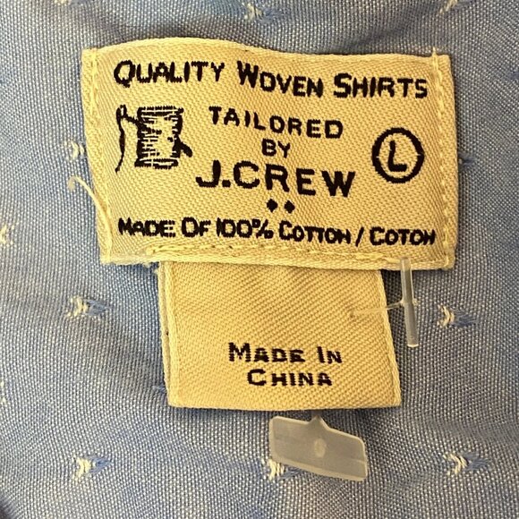 J Crew Shirt Mens Large Blue Woven Button Down Long Sleeve Arrow All Over Print - Picture 8 of 8